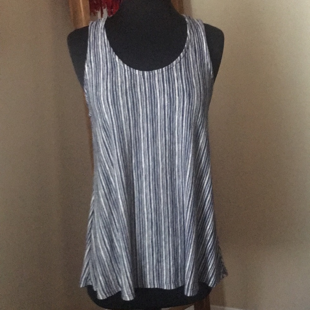Blue n white strip tank top